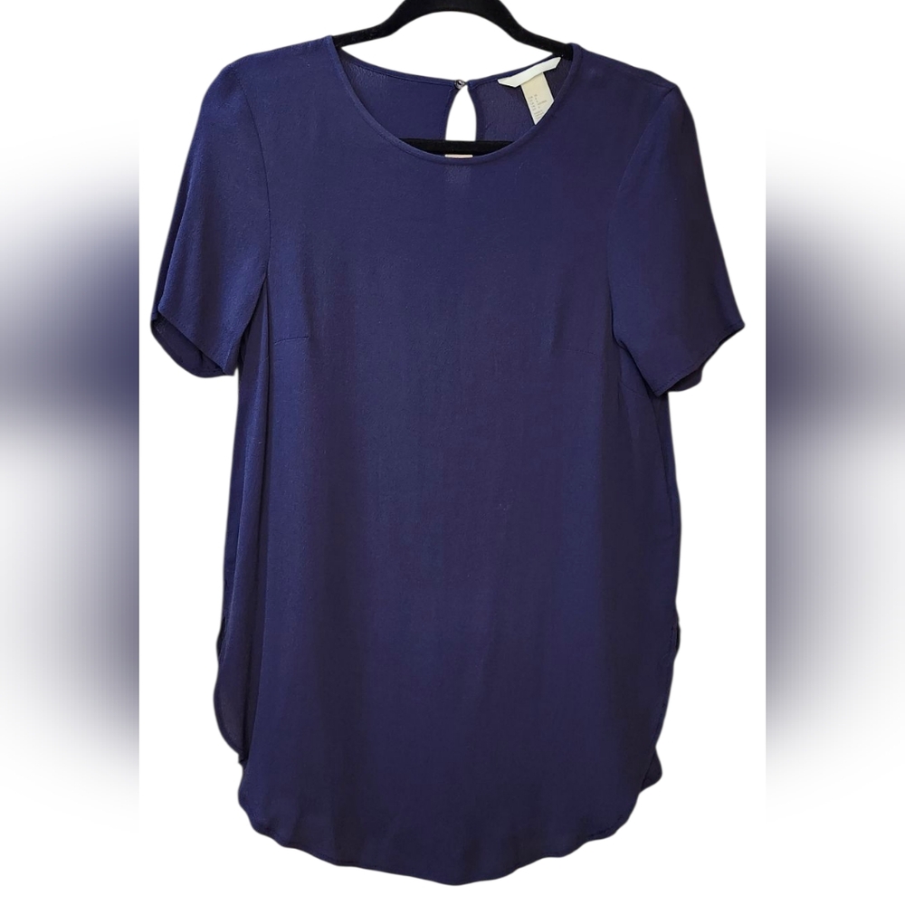 CLOSET CLEAROUT H&M Navy Blue Relaxed Blouse Top H & M Tunic, Work Shirt, Size 6
